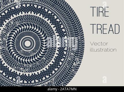 Vector Motor Tire Trees Mandala Background - Modèle Décoratif De Transport Simple Pour Le Projet De Conception Illustration de Vecteur