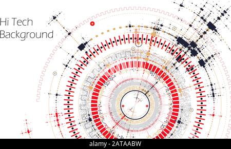 Vector Hitech Background - Concept De Diagramme Technologique - Modèle Graphique Vectoriel Illustration de Vecteur