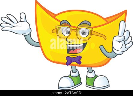 Personnage de dessin animé de l'or chinois Geek Illustration de Vecteur