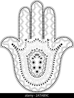 Sapin Musulman - Symbole De La Main Vector Hamsa - Main De Fatima Illustration de Vecteur