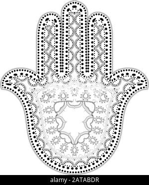 Sapin Musulman - Symbole De La Main Vector Hamsa - Main De Fatima Illustration de Vecteur