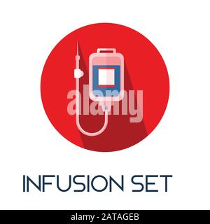 kit de perfusion intraveineuse longue ombre plate style medic icône illustration Illustration de Vecteur