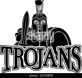 Trojan Spartan Sports Mascot Illustration de Vecteur