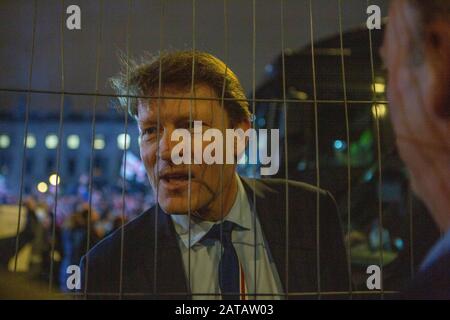 Westminster, Londres, Royaume-Uni. 31 janvier 2020. Richard Tice, président du Parti du Brexit, est en coulisses sur la place du Parlement alors que la Grande-Bretagne se prépare à quitter l'Union européenne. Penelope Barritt/Alay Live News Banque D'Images