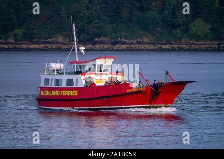 Cromarty FIRTH, ECOSSE, Royaume-Uni - 23 août 2017 - Le Cromarty - Nigg car ferry qui transporte deux véhicules et passagers de l'île noire à Nigg Banque D'Images