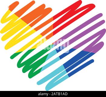 Icône De Vecteur Plat Graffiti Coeur Rainbow Ray Pour Impression Dans Le Sens Inverse Des Aiguilles D'Une Montre C. Illustration de Vecteur