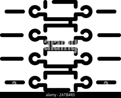 Icône de colonne vertébrale, style de contour Illustration de Vecteur