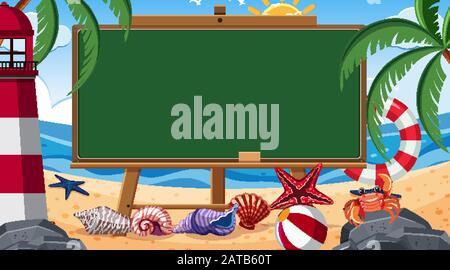 Modèle de la frontière avec l'océan en arrière-plan l'illustration Illustration de Vecteur