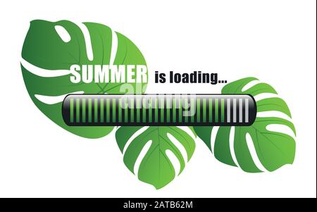 L'été charge l'illustration vectorielle en brackground de feuilles de palmier EPS10 Illustration de Vecteur