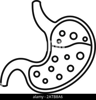 Icône d'ébullition de l'estomac. Contour icône de vecteur d'estomac bouillante pour le web design isolé sur fond blanc Illustration de Vecteur