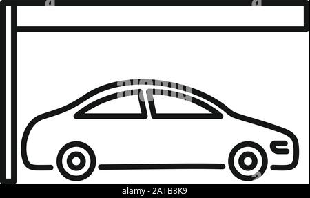 Icône parking souterrain. Contour voiture parking souterrain icône vecteur pour la conception de Web isolé sur fond blanc Illustration de Vecteur