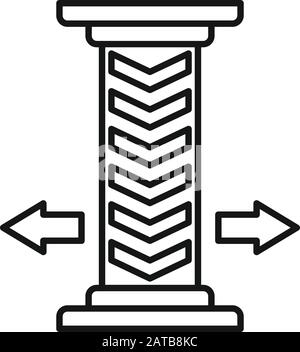 Icône de montant de stationnement souterrain. Contour de l'icône vectorielle de pilier de stationnement souterrain pour la conception de toile isolée sur fond blanc Illustration de Vecteur