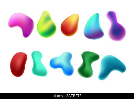 Ensemble de gradients lumineux de différentes formes. Illustration de Vecteur