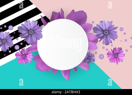 Vente de printemps Background avec éléments de fleurs colorées. Vector Illustration Illustration de Vecteur