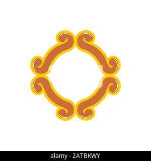 cercle spirale traditionnelle conception vecteur de cadre Illustration de Vecteur