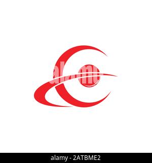 lettre abstraite c orbite planète plate logo vecteur Illustration de Vecteur