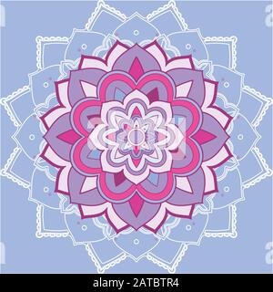 Les modèles Mandala sur fond violet illustration Illustration de Vecteur