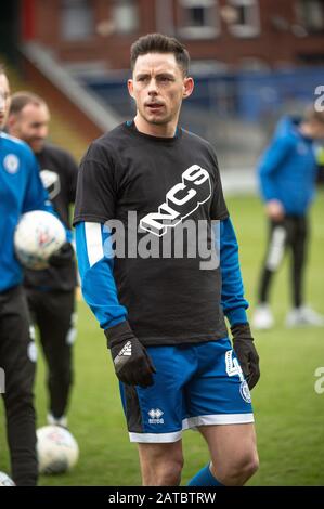 Stade Spotland, Rochdale, Royaume-Uni. 1 févr. 2020. Rochdale, ANGLETERRE - 1 FÉVRIER Ian Henderson de Rochdale FC pendant le match de la Sky Bet League 1 entre Rochdale et Shrewsbury Town au stade Spotland, Rochdale le samedi 1 février 2020. (Crédit: Ian Charles | MI News) la photographie ne peut être utilisée qu'à des fins de rédaction de journaux et/ou de magazines, licence requise à des fins commerciales crédit: Mi News & Sport /Alay Live News Banque D'Images