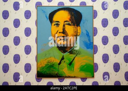 Andy Warhol, Mao Tse Tung dans le Moabit, Hamburger Bahnhof Museum ancienne gare du XIXe siècle, il est devenu un musée pour l'art contemporain i Banque D'Images