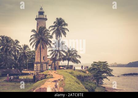 Ruines du fort de Galle sur la côte sud-ouest du Sri Lanka. Vue de la fortification ancienne avec un phare à Galle. Site Touristique Du Sri Lanka. UNESCO monde Elle Banque D'Images