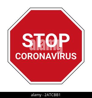 Arrêter le panneau de route du coronavirus Banque D'Images