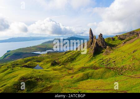 Le vieil homme de Storr, île de Skye, Écosse Banque D'Images