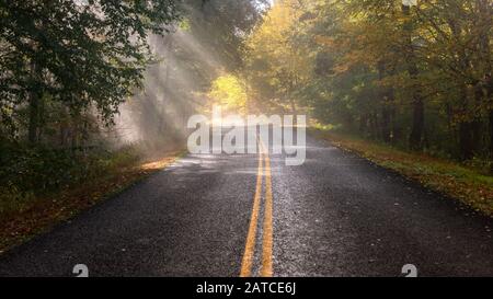 Blue Ridge Parkway, Linville Falls, Caroline Du Nord, États-Unis Banque D'Images