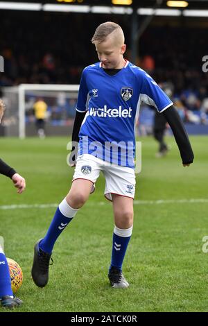 Oldham, Royaume-Uni. 01 février 2020. Oldham, ANGLETERRE - 1 FÉVRIER Mascottes avant le match de la Sky Bet League 2 entre Oldham Athletic et Bradford City à Boundary Park, Oldham le samedi 1 février 2020. (Crédit: Eddie Garvey | MI News) la photographie ne peut être utilisée qu'à des fins de rédaction de journaux et/ou de magazines, licence requise à des fins commerciales crédit: Mi News & Sport /Alay Live News Banque D'Images