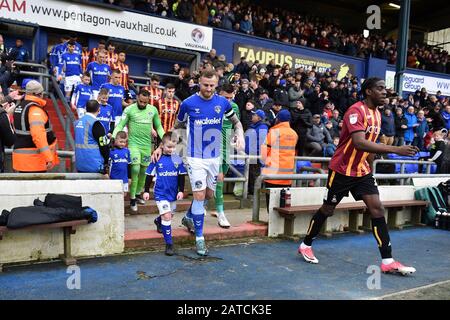 Oldham, Royaume-Uni. 01 février 2020. Oldham, ANGLETERRE - 1 FÉVRIER Mascottes avant le match de la Sky Bet League 2 entre Oldham Athletic et Bradford City à Boundary Park, Oldham le samedi 1 février 2020. (Crédit: Eddie Garvey | MI News) la photographie ne peut être utilisée qu'à des fins de rédaction de journaux et/ou de magazines, licence requise à des fins commerciales crédit: Mi News & Sport /Alay Live News Banque D'Images