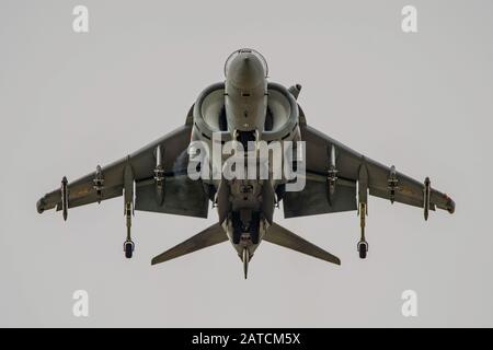 L'exposition des avions de combat EAV-8 B Harrier II plus de la Marine espagnole au Royal International Air Tattoo, RAF Fairford, Royaume-Uni, le 21 juillet 2019. Banque D'Images