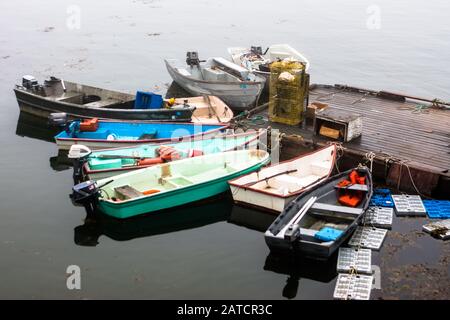 Le port de Cinq îles sur l'île de Georgetown, dans le Maine Banque D'Images