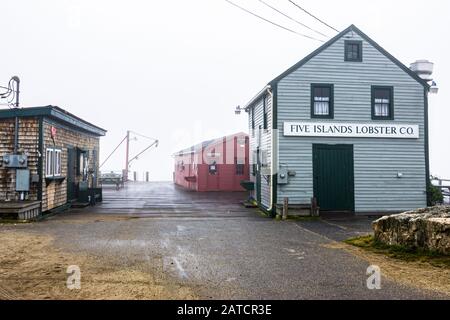 Le port de Cinq îles sur l'île de Georgetown, dans le Maine Banque D'Images