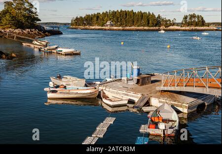 Le port de Cinq îles sur l'île de Georgetown, dans le Maine Banque D'Images