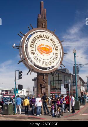 Fisherman's Wharf signe San Francisco, Californie, États-Unis Banque D'Images