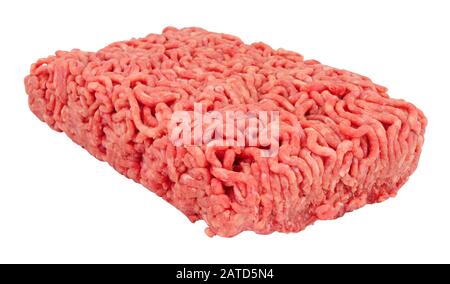 Viande de viande de boeuf fraîche brute isolée sur fond blanc Banque D'Images