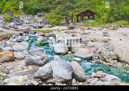 Sainokawara Kasatzu au parc Onsen, préfecture de Gunma, Japon Banque D'Images