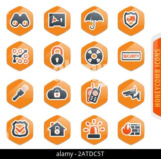 Sécurité et protection icons set Illustration de Vecteur