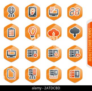 Serveur, Réseau, Internet icons set Illustration de Vecteur
