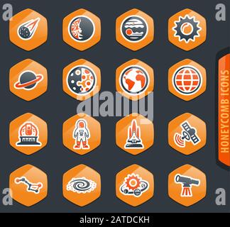 Ensemble d’icônes espace Illustration de Vecteur