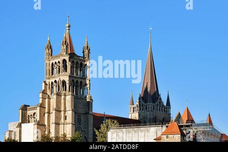 Cathédrale Notre Dame De Lausanne Banque D'Images