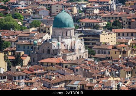Florence. Le bâtiment de la synagogue de la ville. Banque D'Images