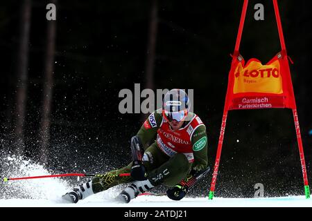 Garmisch Partenkirchen, Allemagne . 02 février 2020. Ted Ligety des États-Unis fait la course pendant la course de ski alpin Audi FIS à la coupe du monde de ski géant le 02 février 2020 à Garmisch-Partenkirchen, Allemagne. Crédit : Cal Sport Media/Alay Live News Banque D'Images