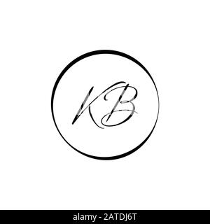 Modèle vectoriel de conception de logo KB de l'alphabet initial. Lettre Abstraite Kb Logo Lié Illustration de Vecteur