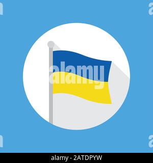 Drapeau de l’Ukraine. Icône plate. Illustration vectorielle au format EPS8. Illustration de Vecteur