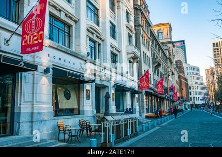 Le bâtiment de Somekh sur le développement de Bund Origin de Shanghai Banque D'Images