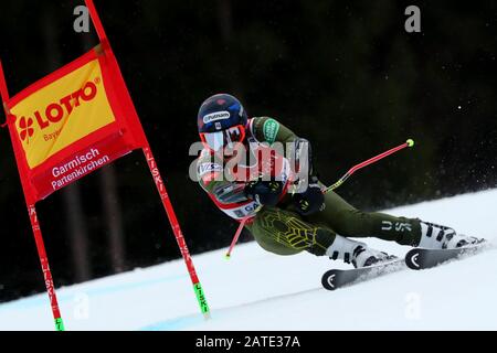 Garmisch Partenkirchen, Allemagne. 02 février 2020. Ted Ligety des États-Unis fait la course pendant la course de ski alpin Audi FIS à la coupe du monde de ski géant le 02 février 2020 à Garmisch-Partenkirchen, Allemagne. Crédit: Agence Photographique Sportive Européenne/Alay Live News Banque D'Images