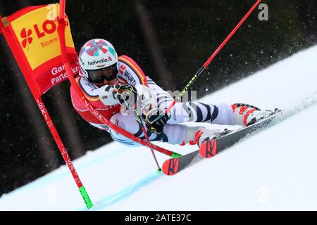 Garmisch Partenkirchen, Allemagne. 02 février 2020. Stefan Luitz, de l'Allemagne, se dispute le 2 février 2020 à Garmisch-Partenkirchen, en Allemagne, lors de la course de ski alpin Audi FIS à la coupe du monde des slalom géants. Crédit: Agence Photographique Sportive Européenne/Alay Live News Banque D'Images