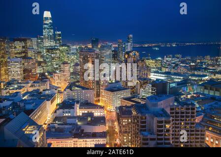 Vue aérienne de la ville de San Francisco, Californie, USA Banque D'Images