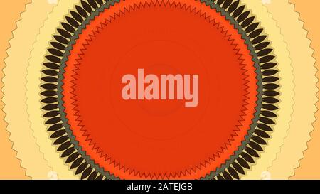 Cercles arrondis fracturés abstraits, couleurs chaudes, espace de copie Banque D'Images