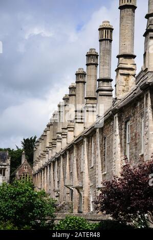 Vicar's Close à Wells, Somerset, Angleterre, Royaume-Uni. La plus ancienne rue habitée d'Europe. Banque D'Images